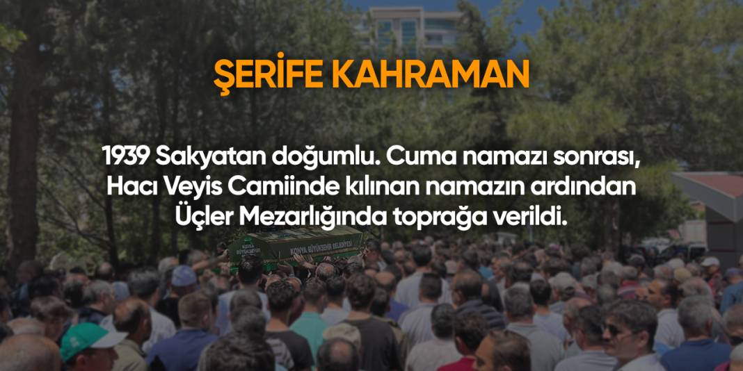 Konya'da bugün vefat edenler | 27 Haziran 2025 10